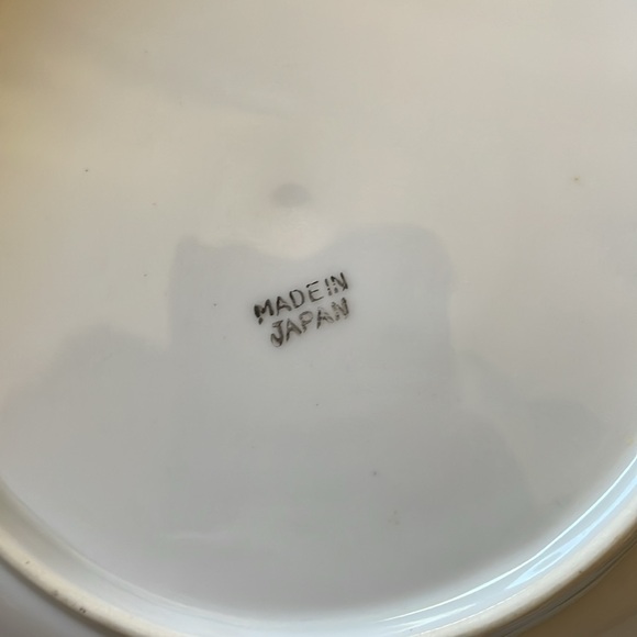 VTG set of 2 lusterware porcelain Japan plates pagoda birds scene - Picture 7 of 10